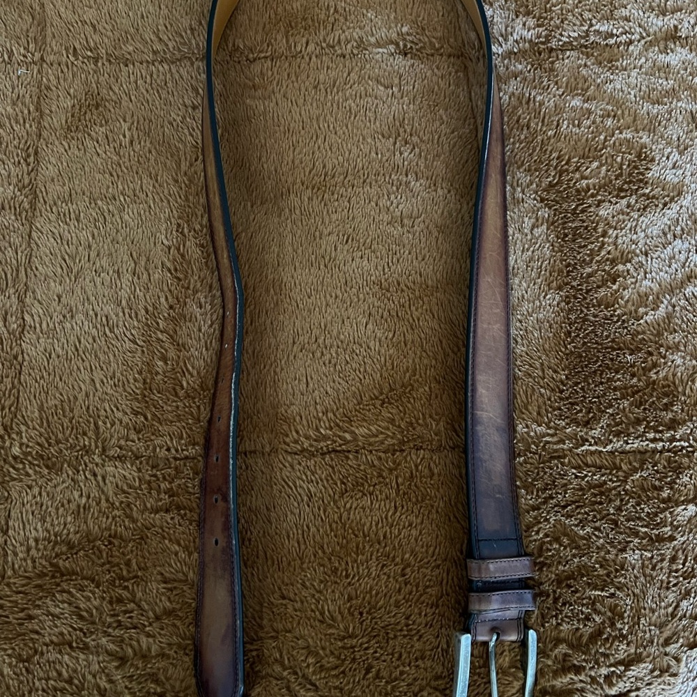 Magnanni Classic Brown Leather Belt with Metal Buckle 1226 size 40